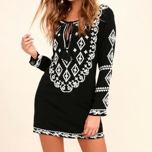 Black & White Embroidered Dress